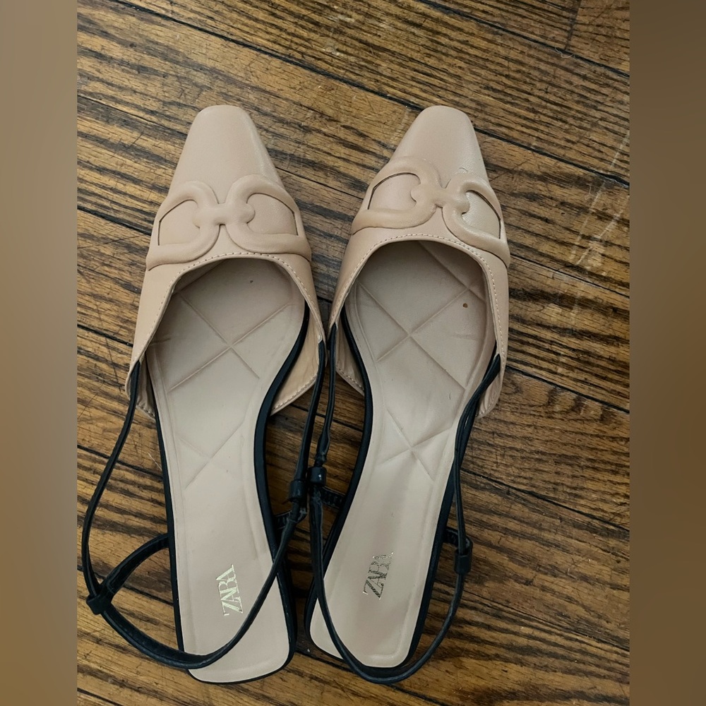 Zara slingback flats size 8